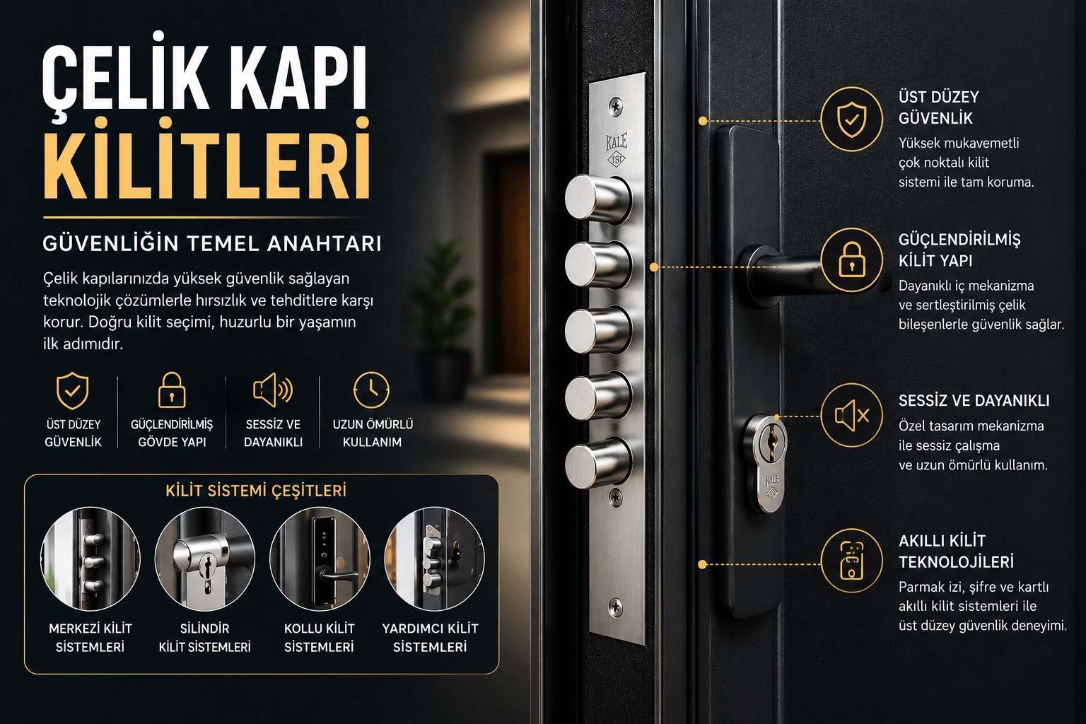 Çelik Kapı Kilitleri: Güvenliğin Temel Anahtarı görseli